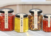 Hexagon Shaped Mini Glass Jam Jars With Lid / Glass Honey Jars In Stock