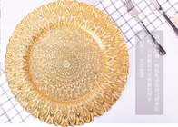 Handmade Peacock Plating Glass Fruit Plate / Round Glass Plate For Bread